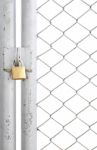 Chain Link Fence With Lock Stock Photo