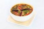 Hot Spicy And Sour Thai Cuisine Soup Stock Photo