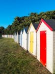 Beach Huts At Broadsands Beach Torbay Stock Photo