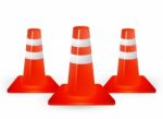 Three Traffic Cones Stock Photo