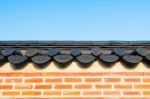 Roof Of Gyeongbokgung Palace In Seoul, Korea Stock Photo