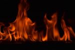 Beautiful Fire Flames On Black Background Stock Photo