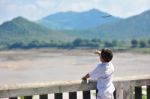 Little Boy Pointing Out Stock Photo