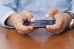 Businessman Using A Cellphone - Isolated Stock Photo