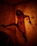 3d Illustration Of Ghost Woman Crawling On The Wall In Haunted House Stock Photo