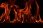 Beautiful Fire Flames On Black Background Stock Photo