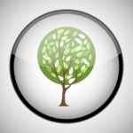 Tree In Circle Frame. Icon Concept Stock Photo