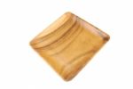 Wooden Tray On White Stock Photo