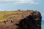 People Walking To And From A Viewpoint In Madeira Stock Photo