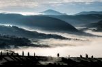 Sunrise Over Val D'orcia Stock Photo