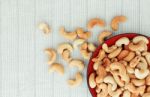 Cashew On White Cloth Stock Photo