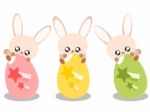 Easter Egg And Rabbit Illustration Stock Photo