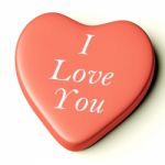 Pink Heart With I Love You Text Stock Photo