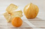 Cape Gooseberry Physalis Fruit Ground Cherry Organic Food Vegetabl Stock Photo