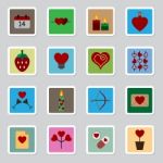 Valentine Icon Set  Illustration Stock Photo