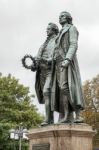 The Goethe–schiller Monument In Weimar Germany Stock Photo