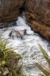 Pancake Rocks Near Punakaiki Stock Photo