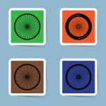 Bicycle Wheel Icon Set Stock Photo