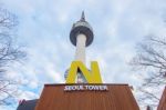 Seoul - March 28 : N Seoul Tower Located On Namsan Mountain In Central Seoul.photo Taken On March 28,2015 In Seoul,south Korea Stock Photo