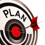 Plan Target Shows Planning, Missions And Goals Stock Photo