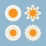 Sun Icon Set Stock Photo