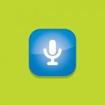 Microphone Button Icon Flat   Illustration  Stock Photo