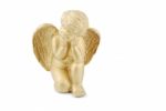 Golden Angel On White Stock Photo