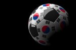 South Korea Soccer Ball Isolated Dark Background Stock Photo