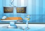 Cartoon  Illustration Interior Surgery Operation Room With Separated Layers Stock Photo