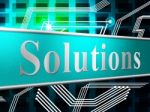 Solution Solutions Shows Advertisement Succeed And Solve Stock Photo