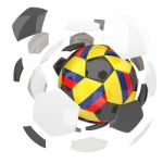 Colombia Soccer Ball Isolated White Background Stock Photo