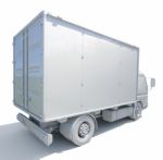 3d White Delivery Truck Icon Stock Photo