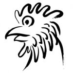 Head Of Chicken Hand Drawn Stock Photo