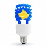 Flag Of Kosovo On Bulb Stock Photo