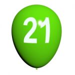 21 Balloon Shows Twenty-first Happy Birthday Celebration Stock Photo