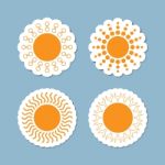 Sun Icon Set Stock Photo