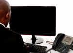 Businessman Using On Computer Stock Photo