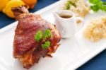 Original German Bbq Pork  Knuckle Stock Photo