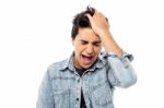 Stressed Young Man , Depressed Stock Photo