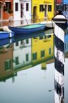 Burano Houses With Lake Stock Photo