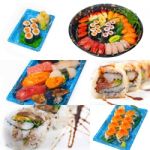 Japanese Sushi Collage Stock Photo