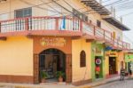 Houses On The Street In Town Of Copan Ruinas In Honduras Stock Photo