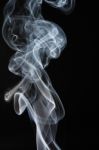 White Smoke On Black Stock Photo