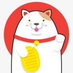 Cute Big Fat Maneki Neko Lucky Cat Stock Photo