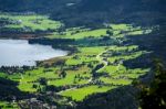 View Of The Countryside From Zwölferhorn Mountain Stock Photo