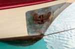 Partial View Of A Yacht Moored In Los Christianos Harbour Teneri Stock Photo