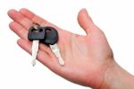 Holding Vehicle Key Stock Photo