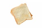 Slice Of Bread With Isolated White Background Stock Photo