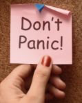 Dont Panic Stock Photo