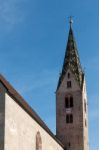 Belfry Of The Parish Church In Villanders Stock Photo